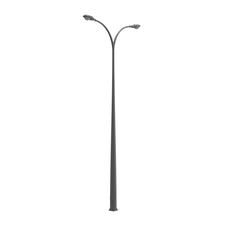 Modern twin street light pole